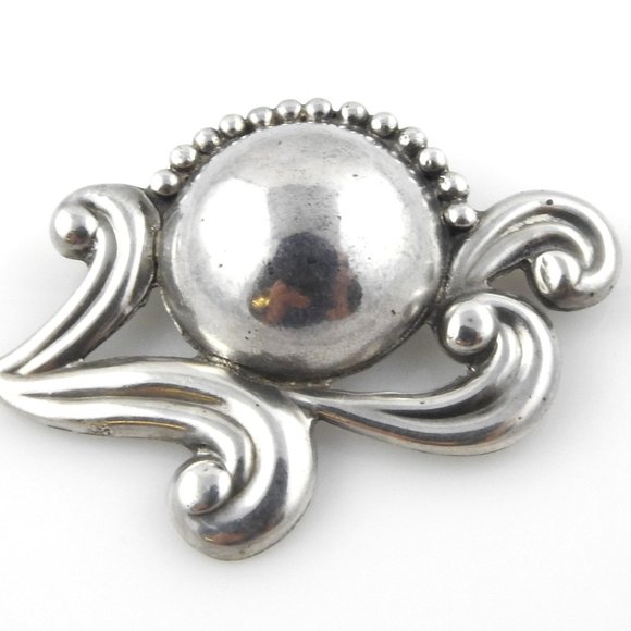Vintage Taxco Mexico Los Castillo Sterling Silver Floral Brooch Pin 595 #6605